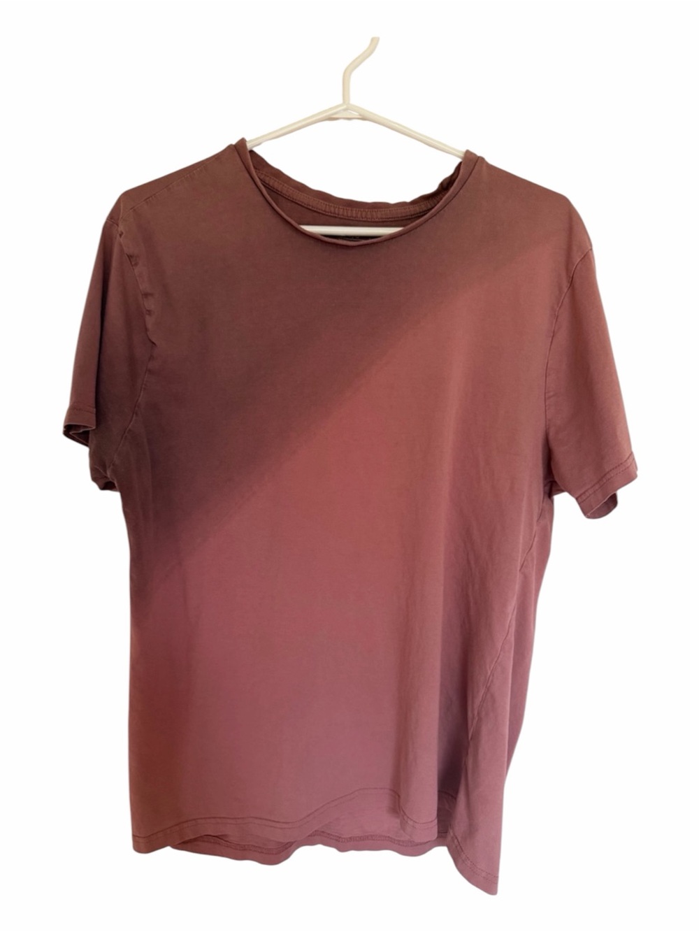 Men’s Two-Tone Dusty Rose Cotton T-Shirt Size Large